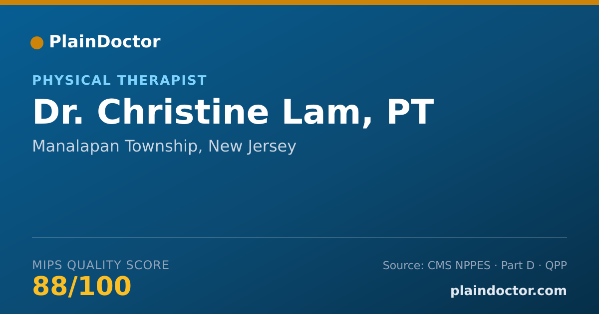 Shareable card for Christine Lam, PT - Physical Therapist, Manalapan Township, NJ