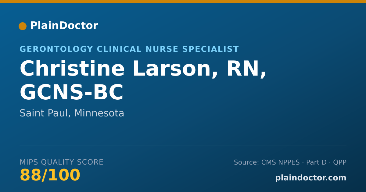 Shareable card for Christine Larson, RN, GCNS-BC - Gerontology Clinical Nurse Specialist, Saint Paul, MN