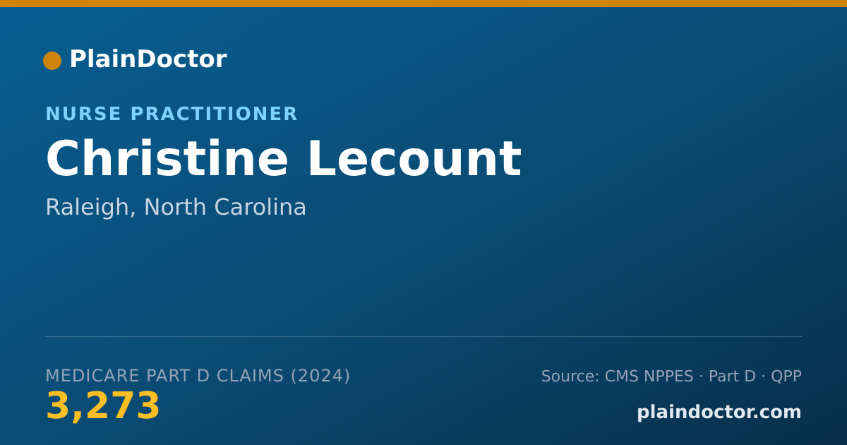 Shareable card for Christine Lecount - Nurse Practitioner, Raleigh, NC