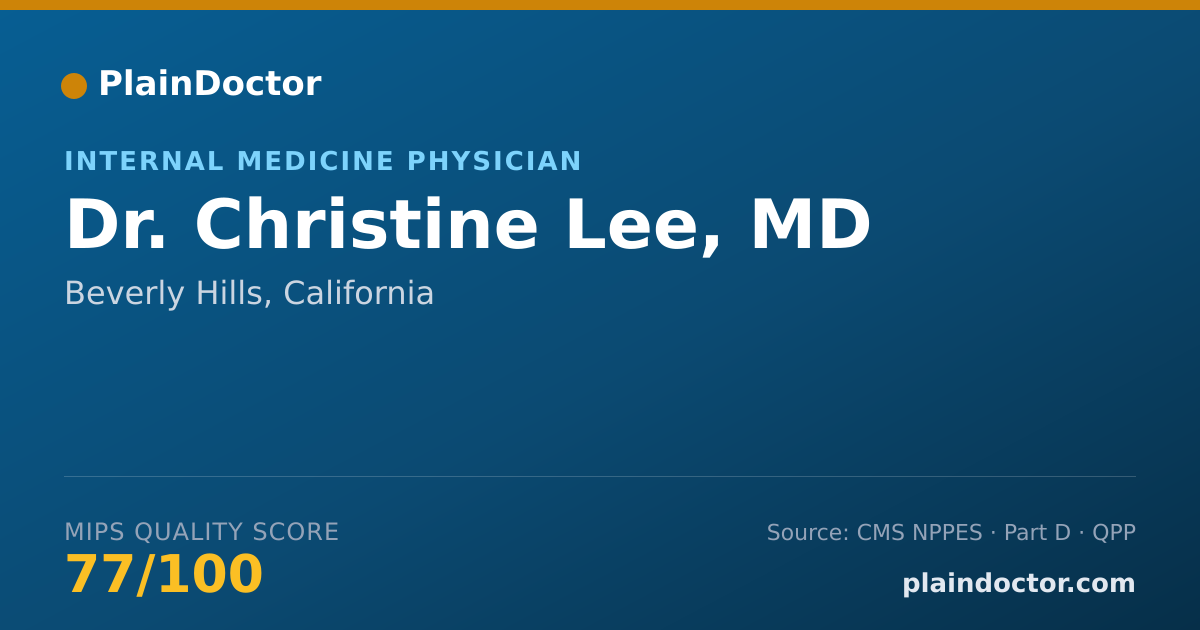 Shareable card for Christine Lee, MD - Internal Medicine Physician, Beverly Hills, CA
