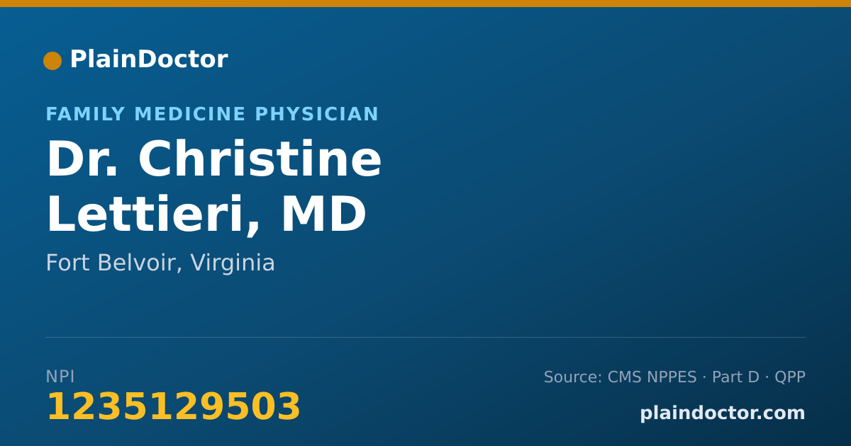 Shareable card for Christine Lettieri, MD - Family Medicine Physician, Fort Belvoir, VA