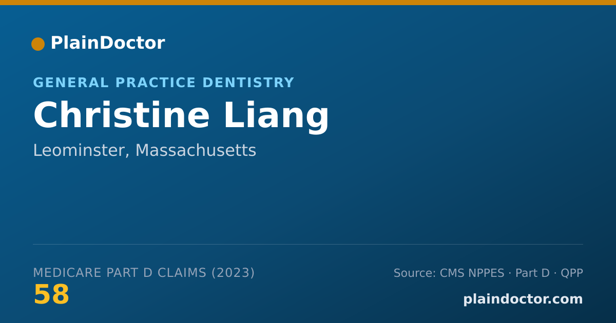 Shareable card for Christine Liang - General Practice Dentistry, Leominster, MA