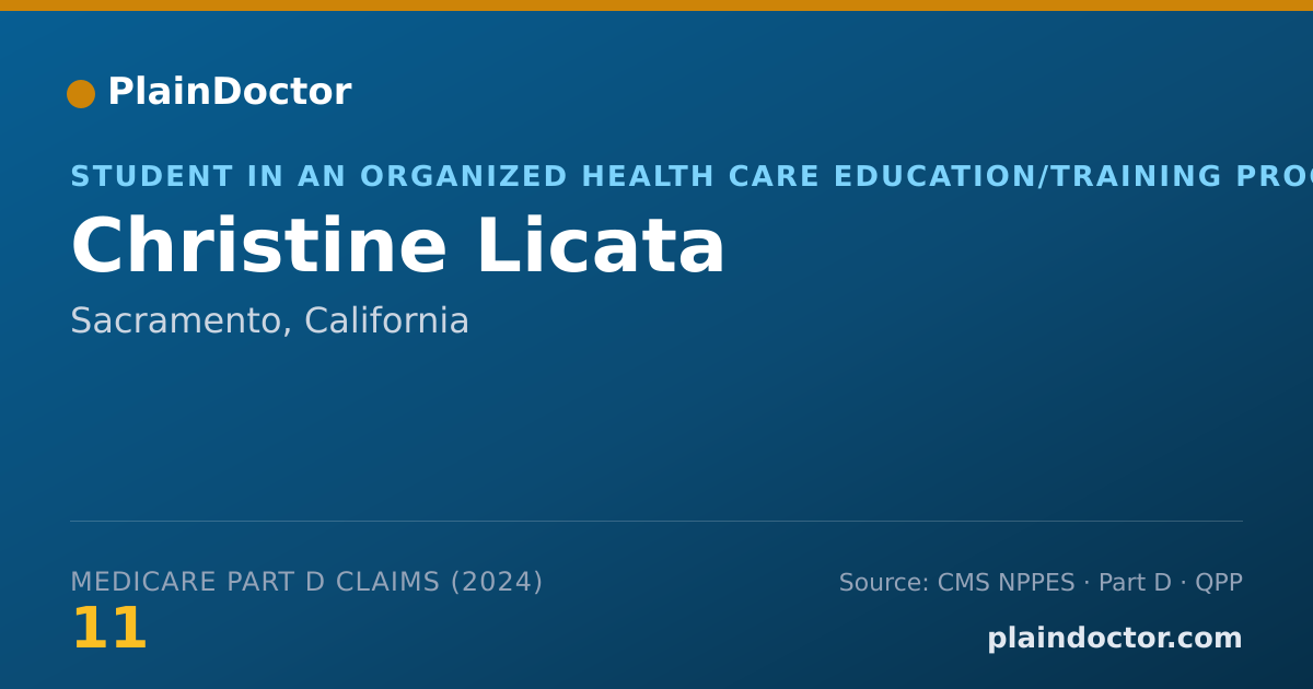 Shareable card for Christine Licata - Student in an Organized Health Care Education/Training Program, Sacramento, CA