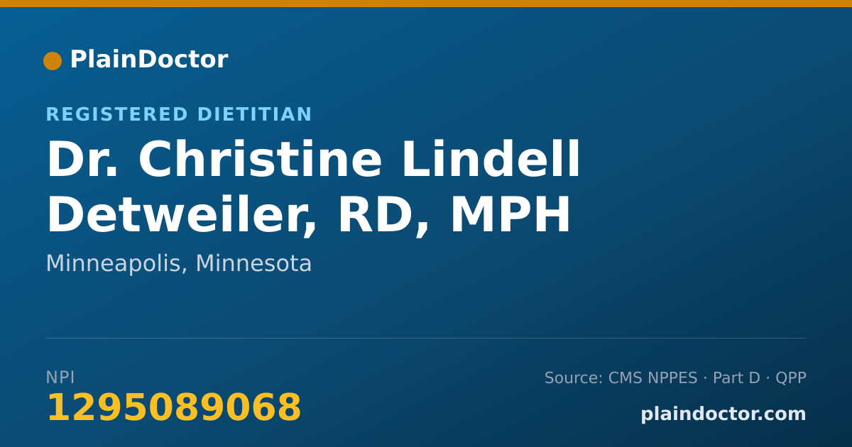 Shareable card for Christine Lindell Detweiler, RD, MPH - Registered Dietitian, Minneapolis, MN