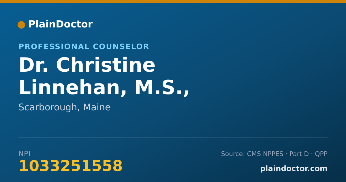 Shareable card for Christine Linnehan, M.S., L.C.P.C. - Professional Counselor, Scarborough, ME