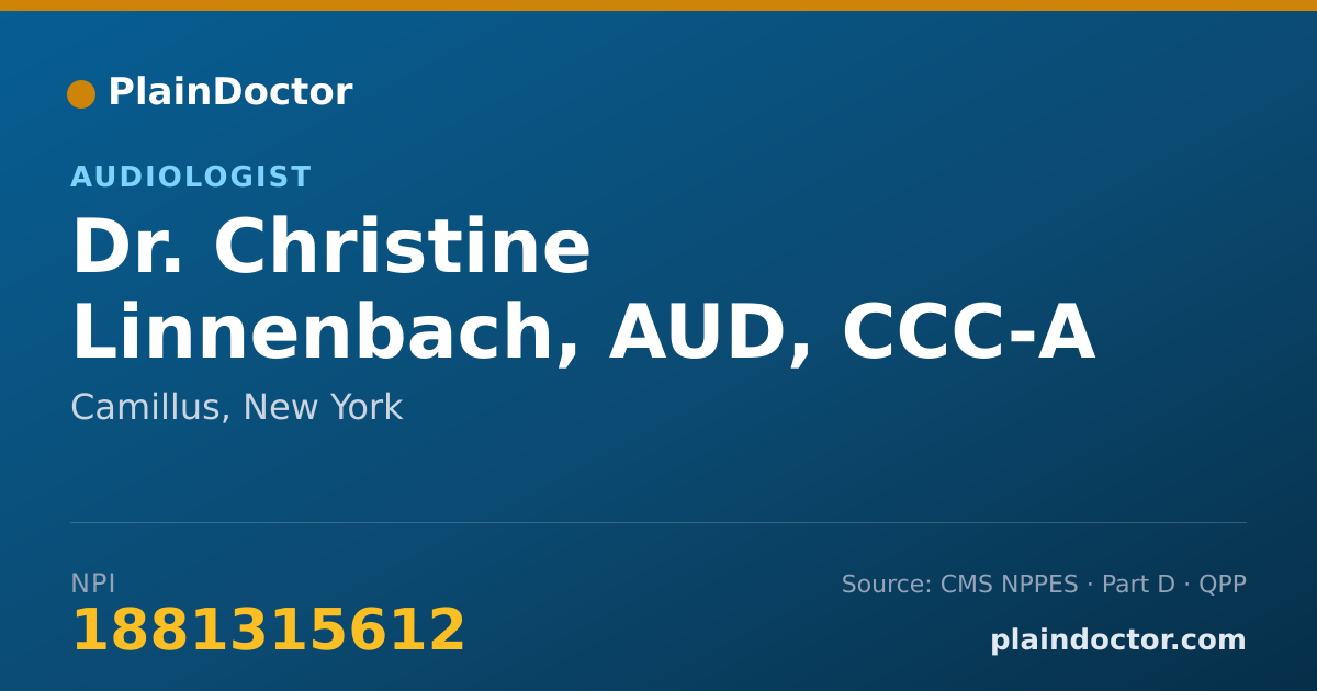 Shareable card for Christine Linnenbach, AUD, CCC-A - Audiologist, Camillus, NY