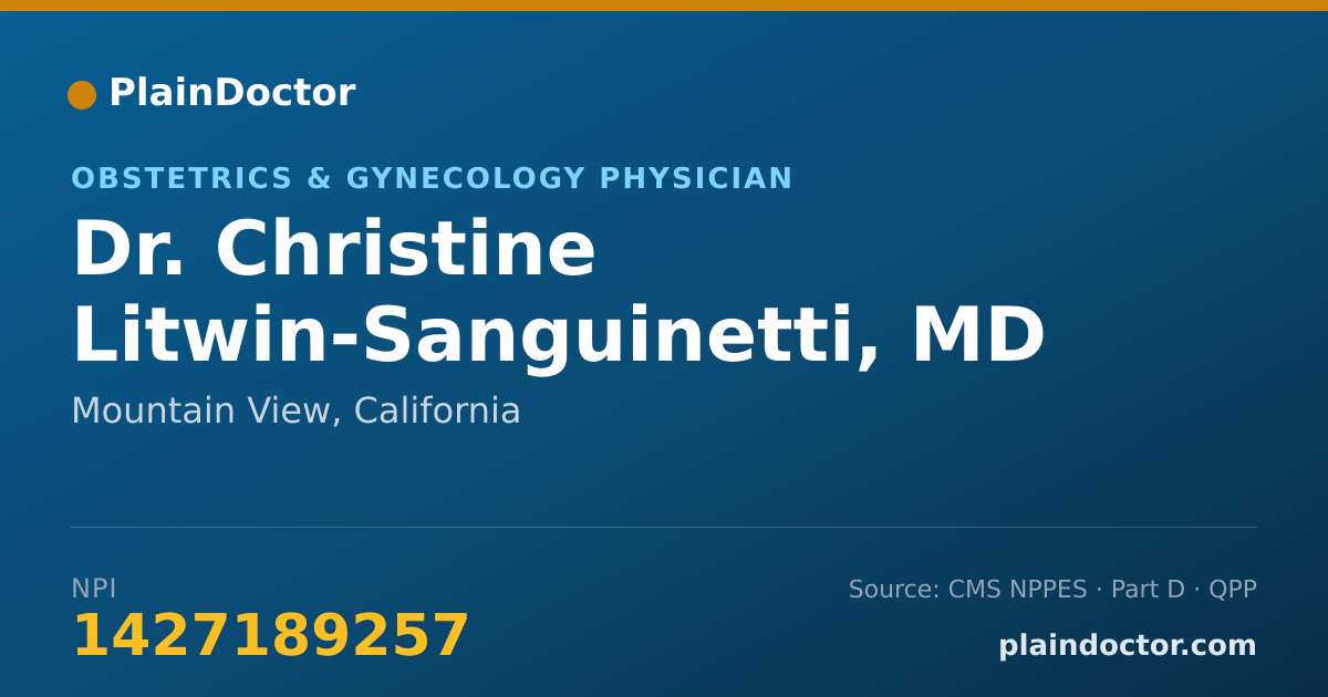 Shareable card for Christine Litwin-Sanguinetti, MD - Obstetrics & Gynecology Physician, Mountain View, CA