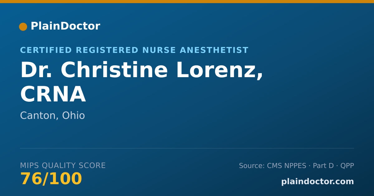 Shareable card for Christine Lorenz, CRNA - Certified Registered Nurse Anesthetist, Canton, OH