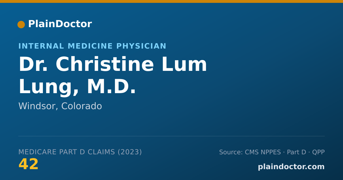Shareable card for Christine Lum Lung, M.D. - Internal Medicine Physician, Windsor, CO