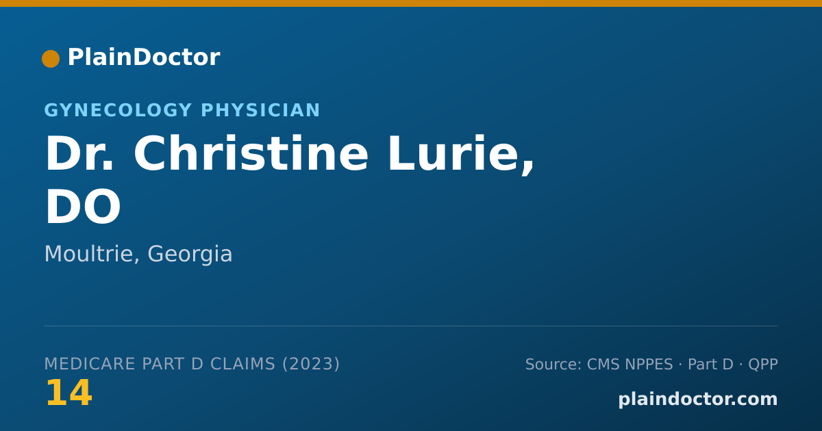 Shareable card for Christine Lurie, DO - Gynecology Physician, Moultrie, GA