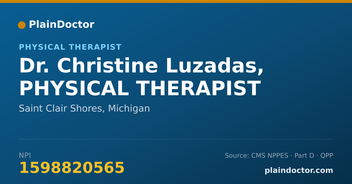 Shareable card for Christine Luzadas, PHYSICAL THERAPIST - Physical Therapist, Saint Clair Shores, MI
