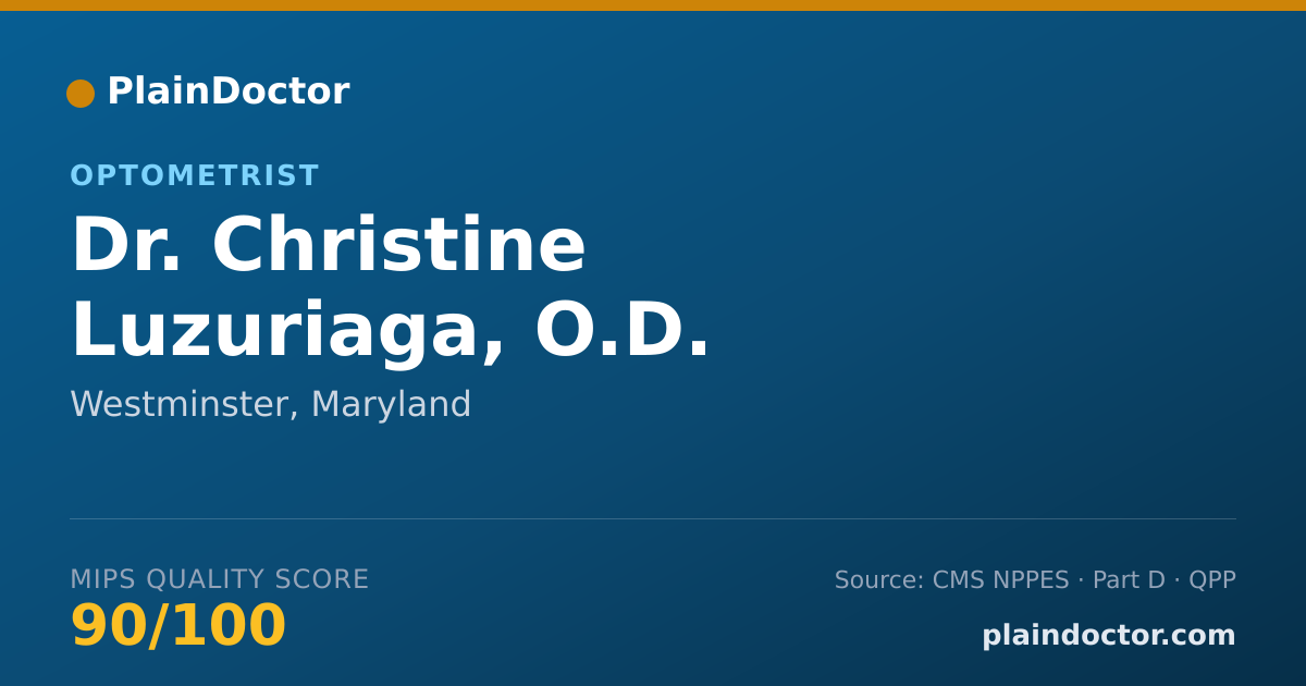Shareable card for Christine Luzuriaga, O.D. - Optometrist, Westminster, MD