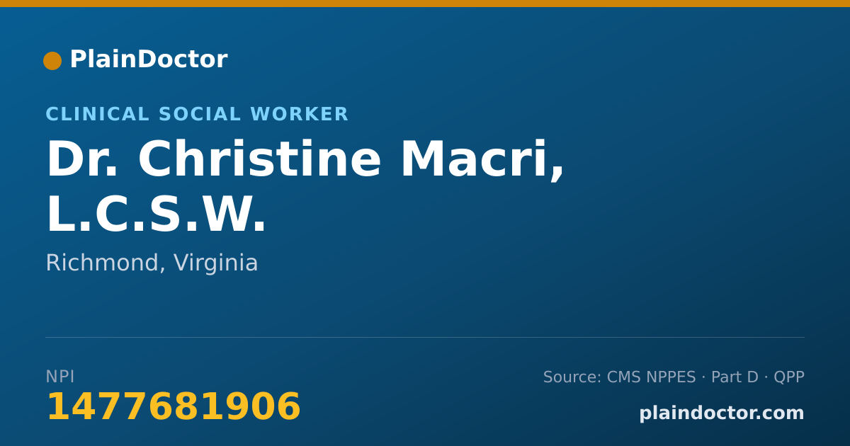 Shareable card for Christine Macri, L.C.S.W. - Clinical Social Worker, Richmond, VA
