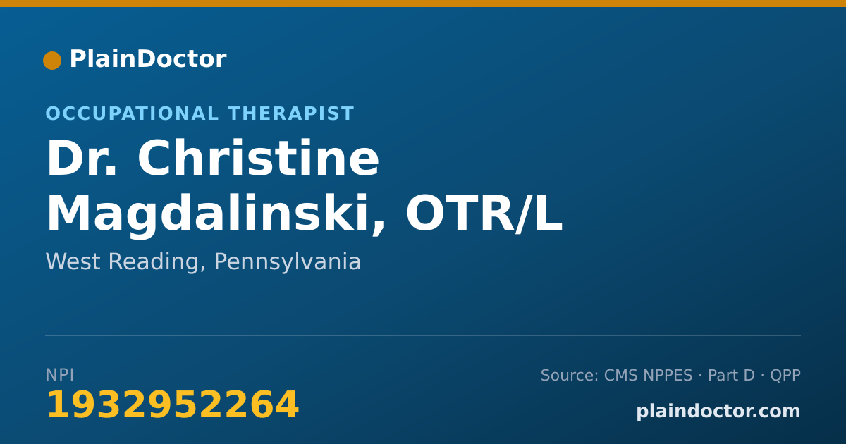 Shareable card for Christine Magdalinski, OTR/L - Occupational Therapist, West Reading, PA