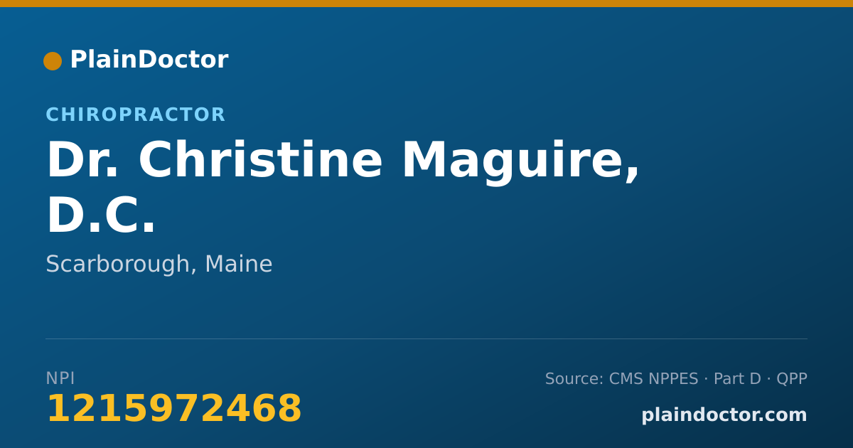 Shareable card for Christine Maguire, D.C. - Chiropractor, Scarborough, ME