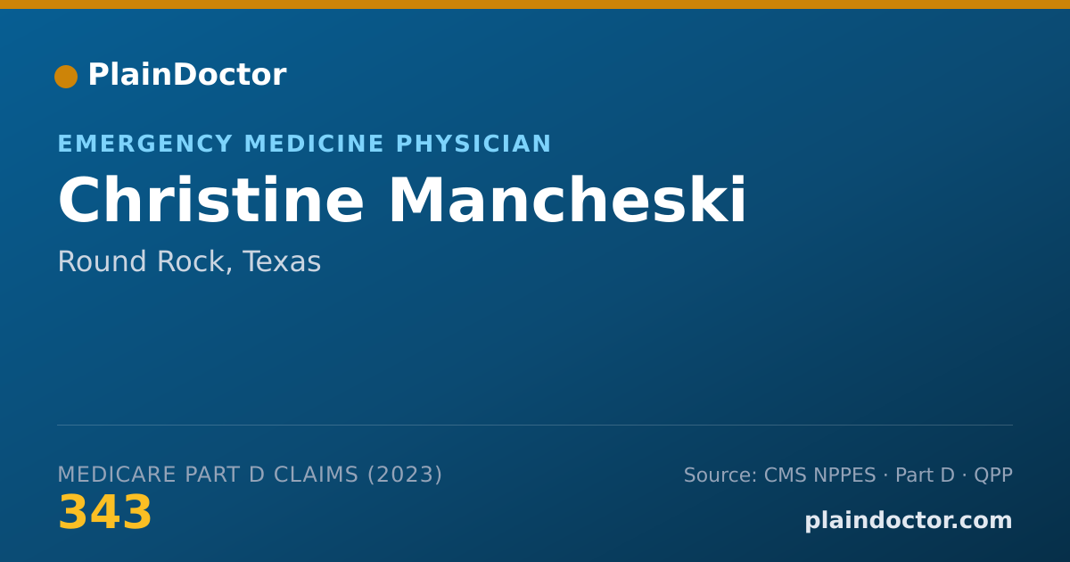 Shareable card for Christine Mancheski - Emergency Medicine Physician, Round Rock, TX