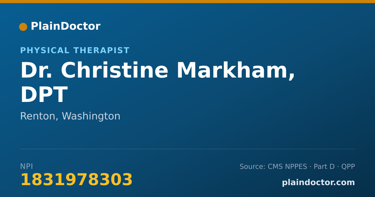 Shareable card for Christine Markham, DPT - Physical Therapist, Renton, WA