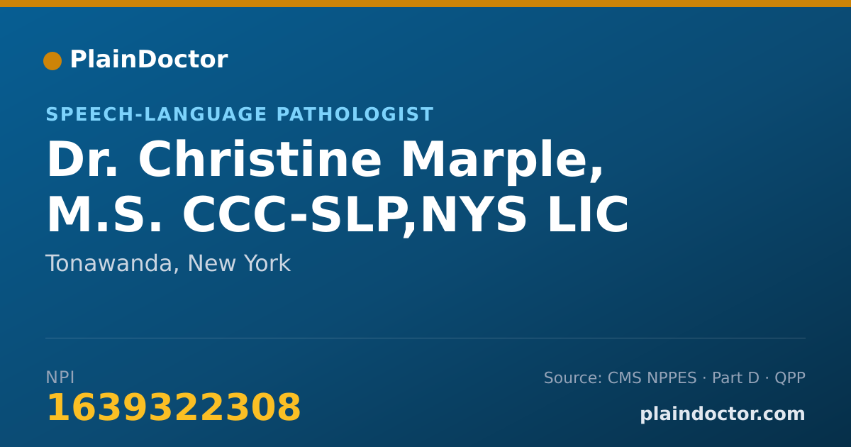 Shareable card for Christine Marple, M.S. CCC-SLP,NYS LIC - Speech-Language Pathologist, Tonawanda, NY
