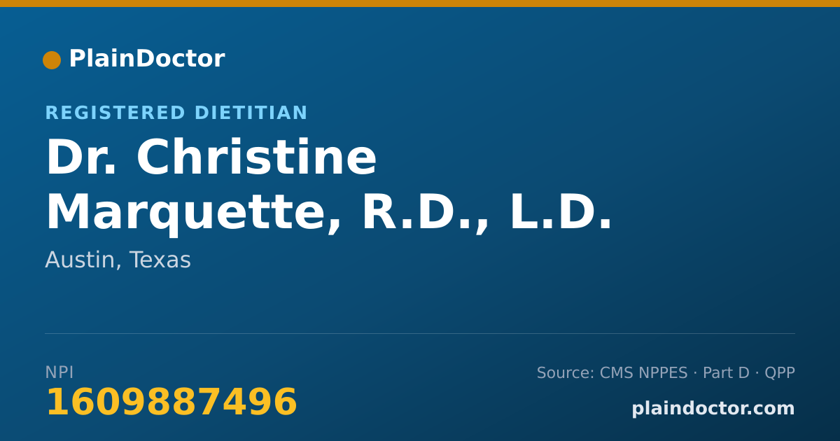 Shareable card for Christine Marquette, R.D., L.D. - Registered Dietitian, Austin, TX
