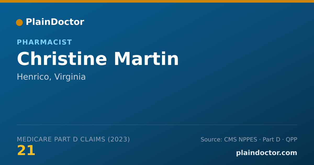 Shareable card for Christine Martin - Pharmacist, Henrico, VA