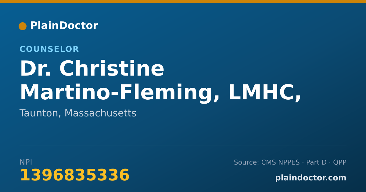 Shareable card for Christine Martino-Fleming, LMHC, QMHP - Counselor, Taunton, MA