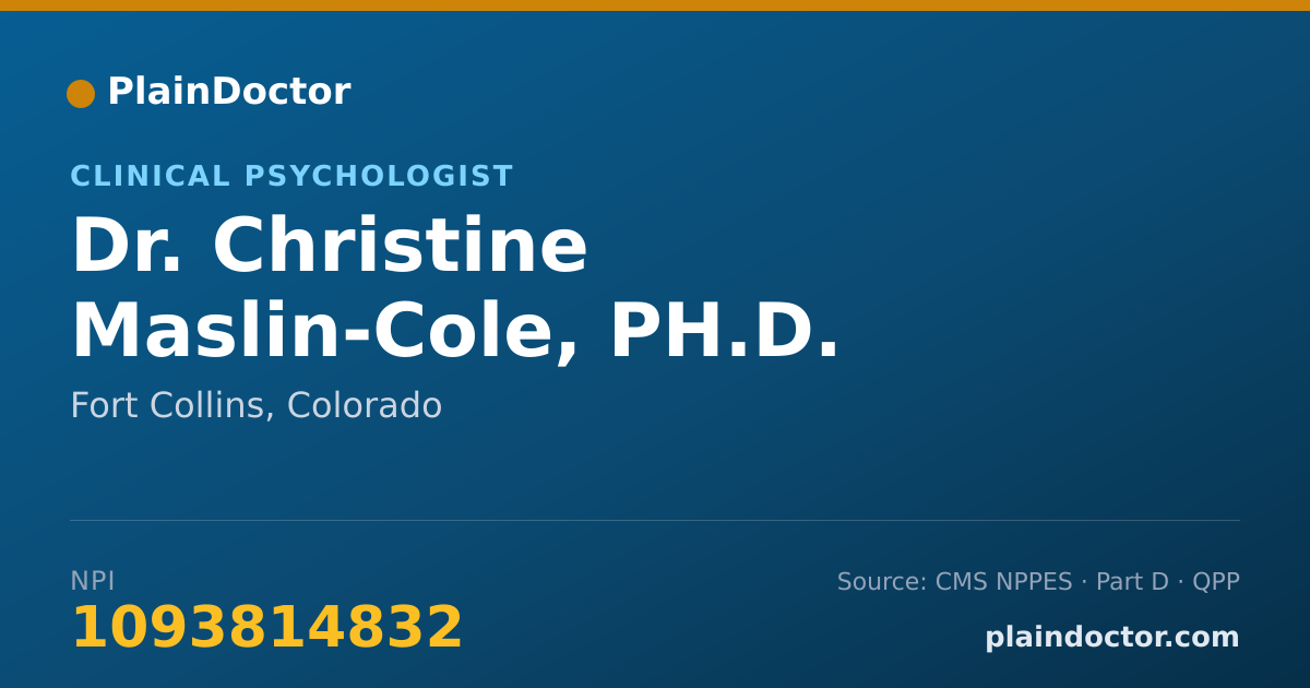 Shareable card for Christine Maslin-Cole, PH.D. - Clinical Psychologist, Fort Collins, CO