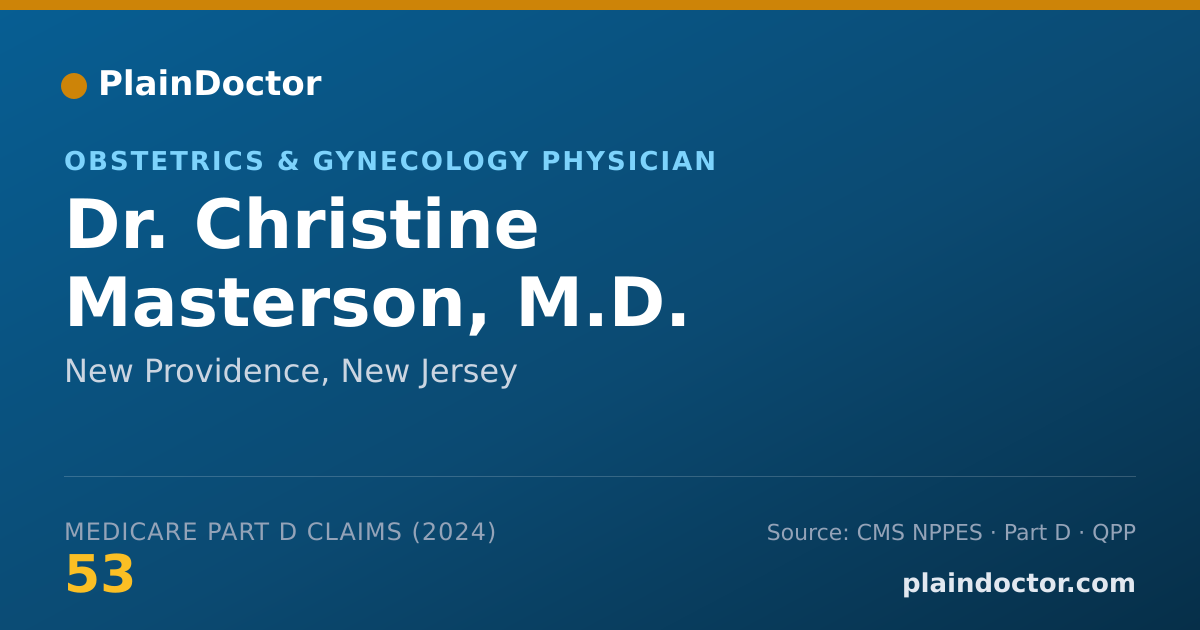 Shareable card for Christine Masterson, M.D. - Obstetrics & Gynecology Physician, New Providence, NJ