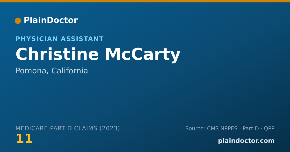 Shareable card for Christine McCarty - Physician Assistant, Pomona, CA