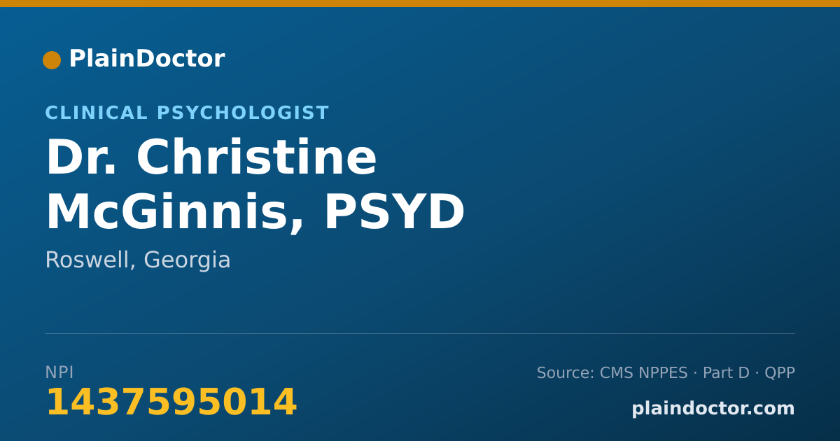 Shareable card for Christine McGinnis, PSYD - Clinical Psychologist, Roswell, GA