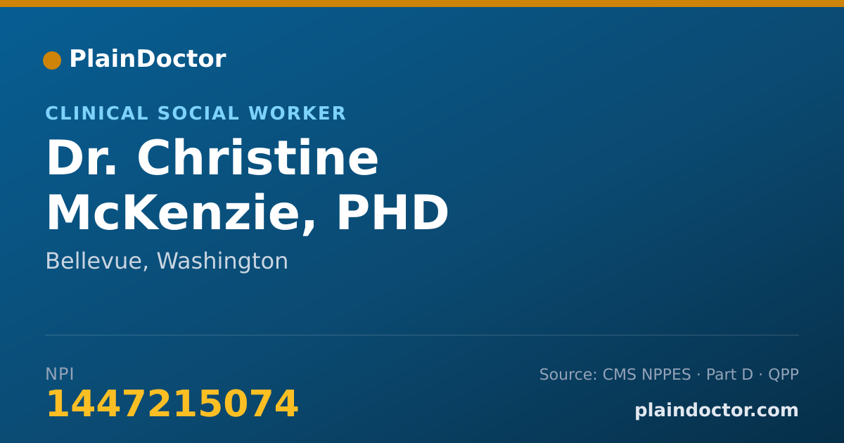 Shareable card for Christine McKenzie, PHD - Clinical Social Worker, Bellevue, WA