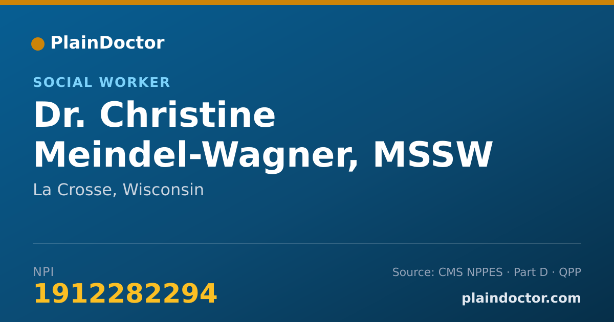 Shareable card for Christine Meindel-Wagner, MSSW - Social Worker, La Crosse, WI