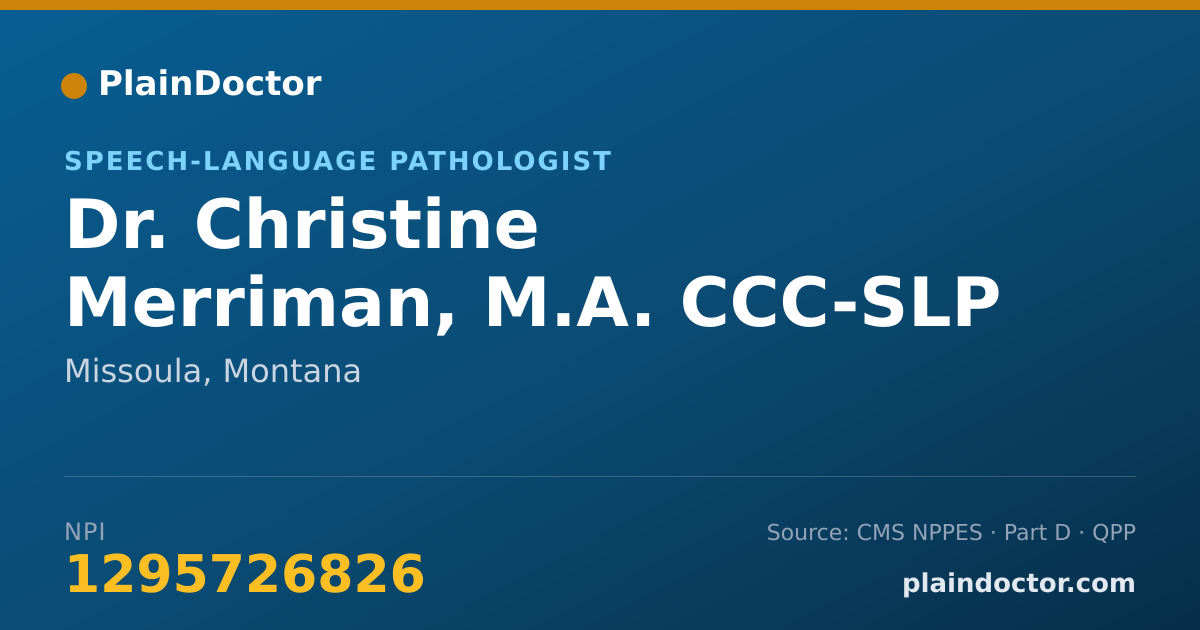 Shareable card for Christine Merriman, M.A. CCC-SLP - Speech-Language Pathologist, Missoula, MT