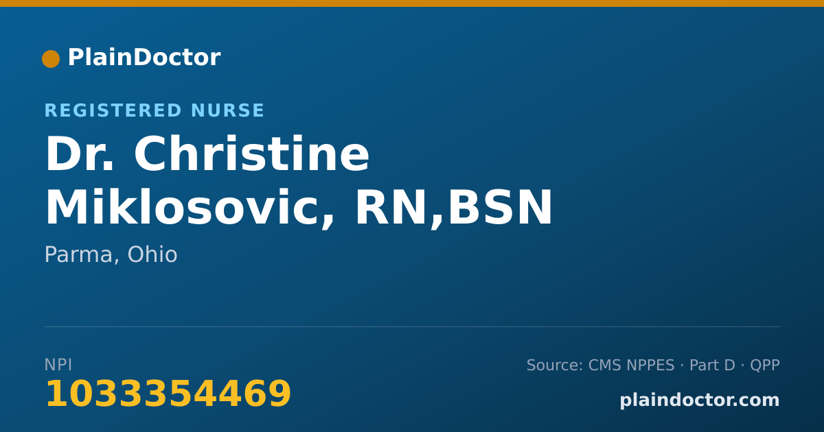 Shareable card for Christine Miklosovic, RN,BSN - Registered Nurse, Parma, OH