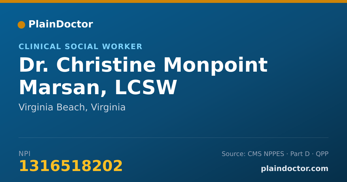 Shareable card for Christine Monpoint Marsan, LCSW - Clinical Social Worker, Virginia Beach, VA