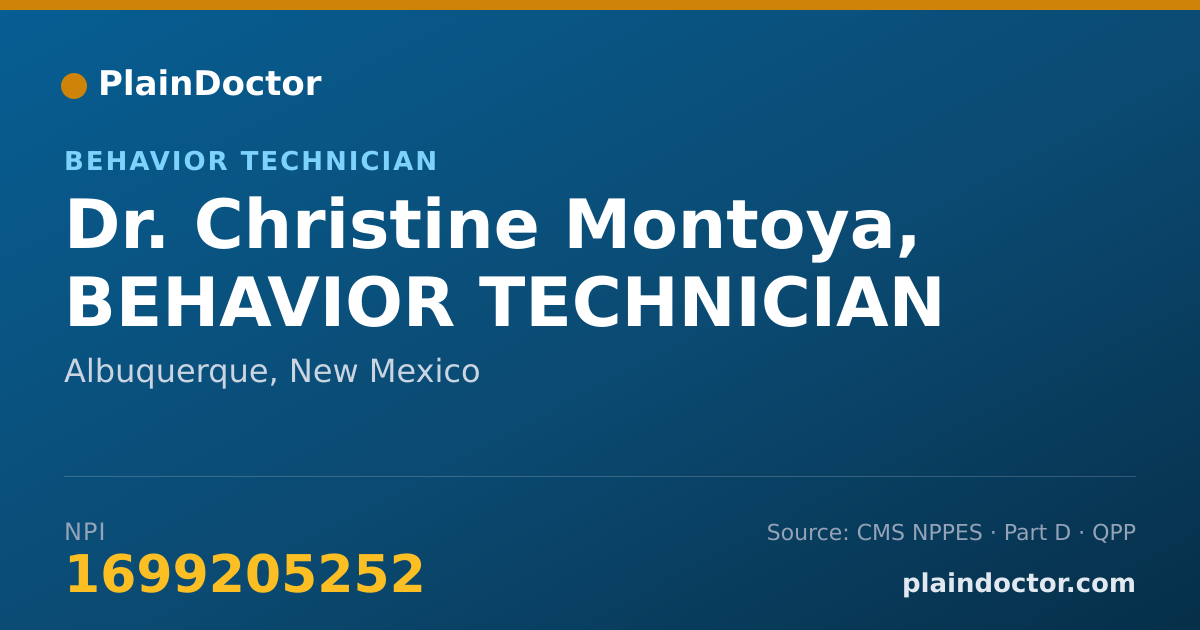 Shareable card for Christine Montoya, BEHAVIOR TECHNICIAN - Behavior Technician, Albuquerque, NM