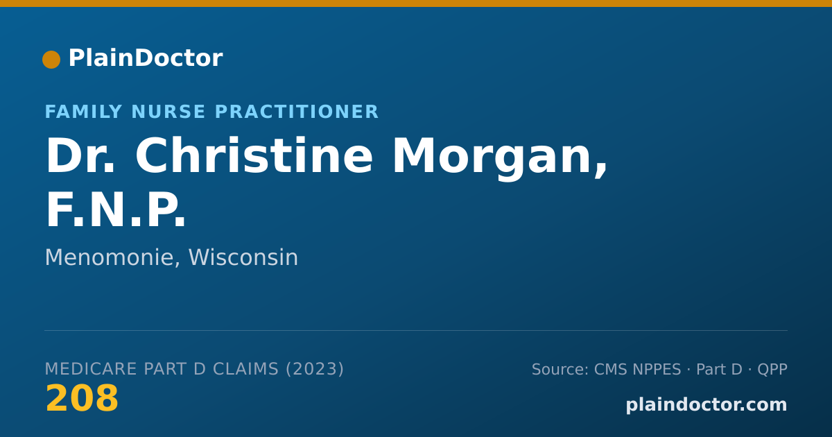 Shareable card for Christine Morgan, F.N.P. - Family Nurse Practitioner, Menomonie, WI