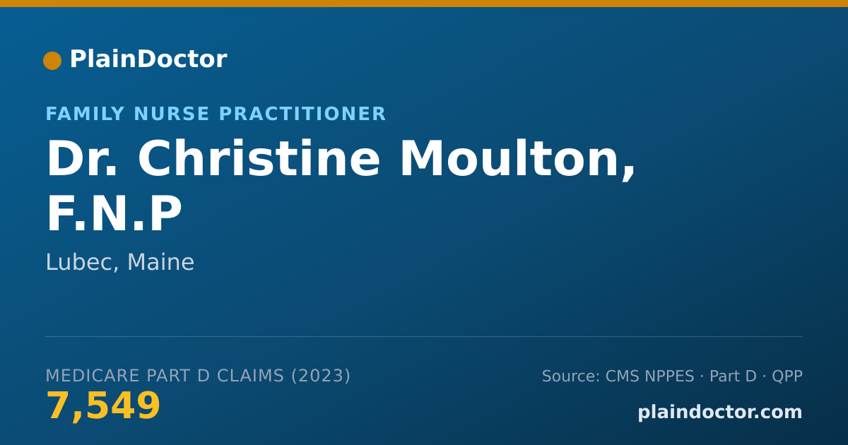 Shareable card for Christine Moulton, F.N.P - Family Nurse Practitioner, Lubec, ME