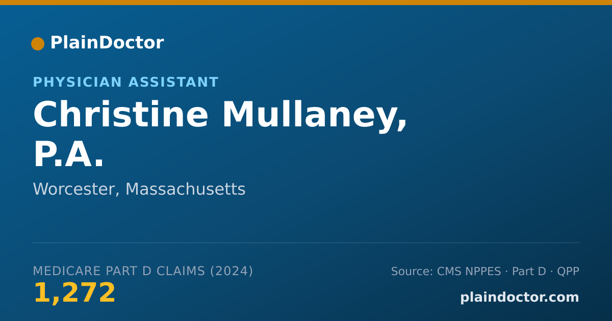Shareable card for Christine Mullaney, P.A. - Physician Assistant, Worcester, MA