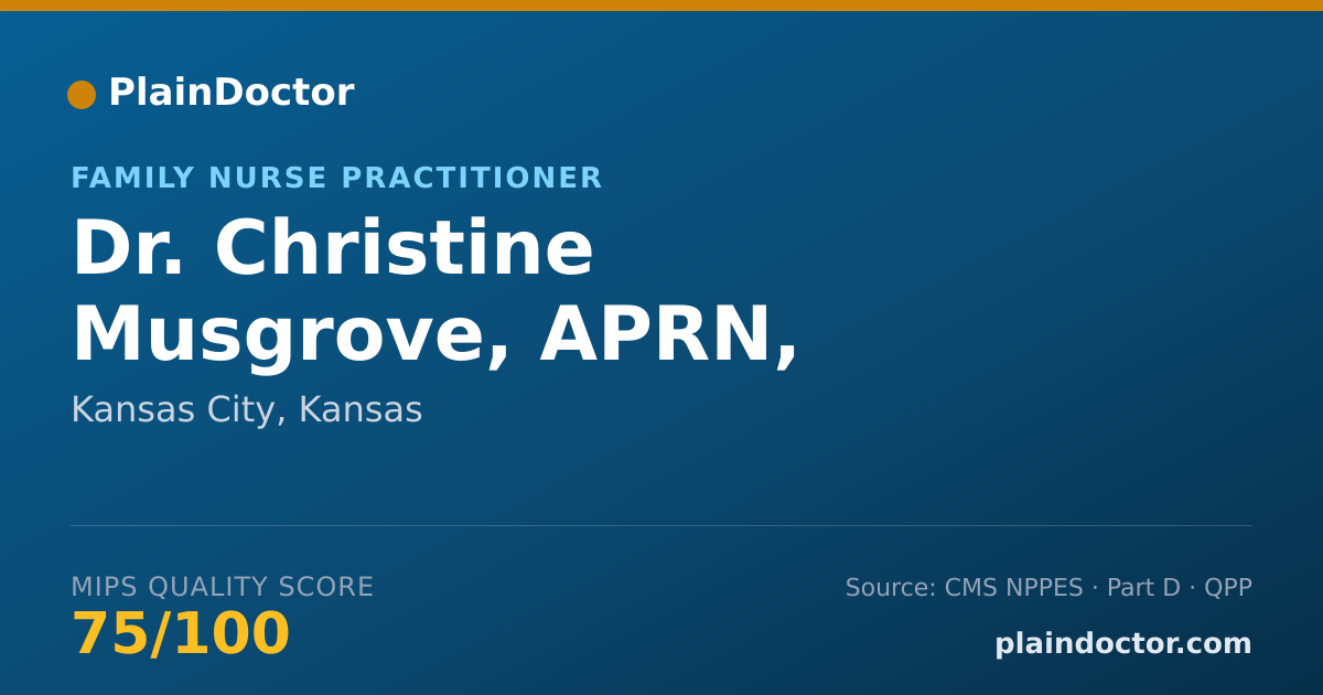 Shareable card for Christine Musgrove, APRN, PMHNP-BC - Family Nurse Practitioner, Kansas City, KS