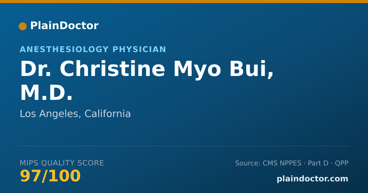 Shareable card for Christine Myo Bui, M.D. - Anesthesiology Physician, Los Angeles, CA