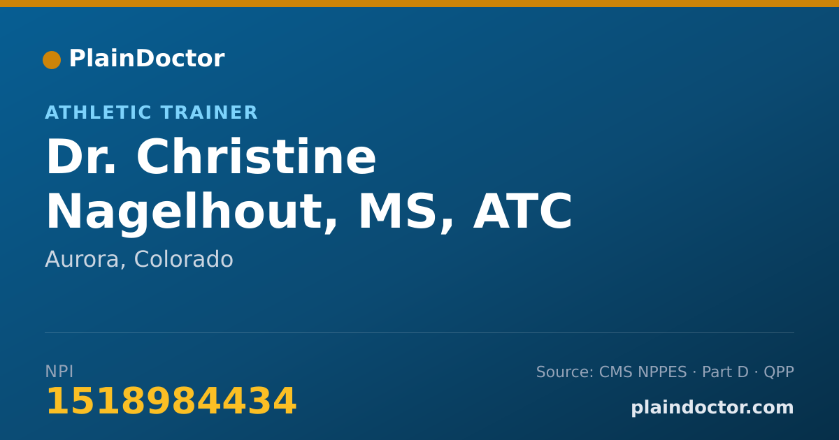 Shareable card for Christine Nagelhout, MS, ATC - Athletic Trainer, Aurora, CO