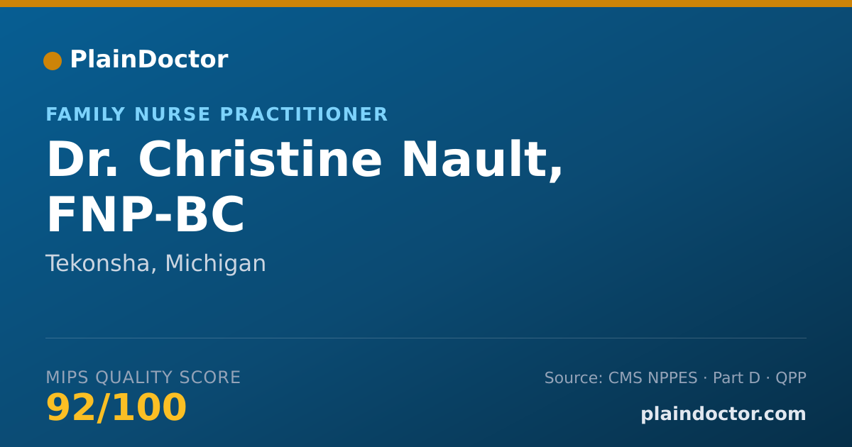 Shareable card for Christine Nault, FNP-BC - Family Nurse Practitioner, Tekonsha, MI