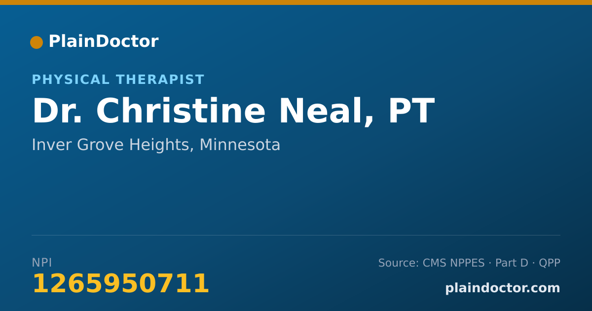 Shareable card for Christine Neal, PT - Physical Therapist, Inver Grove Heights, MN
