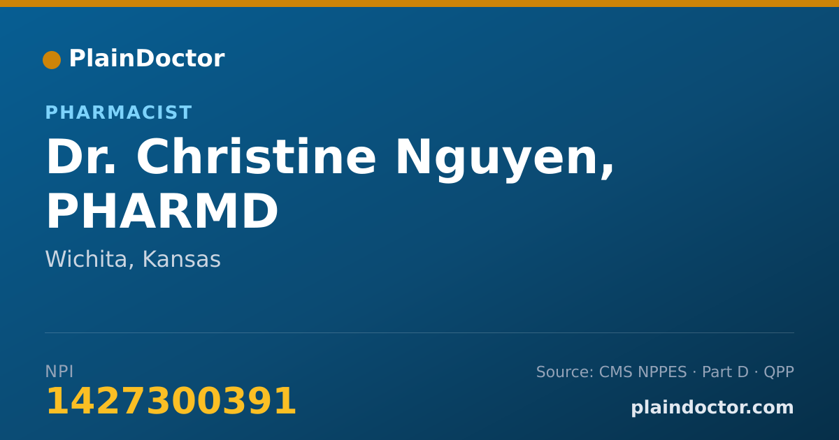 Shareable card for Christine Nguyen, PHARMD - Pharmacist, Wichita, KS