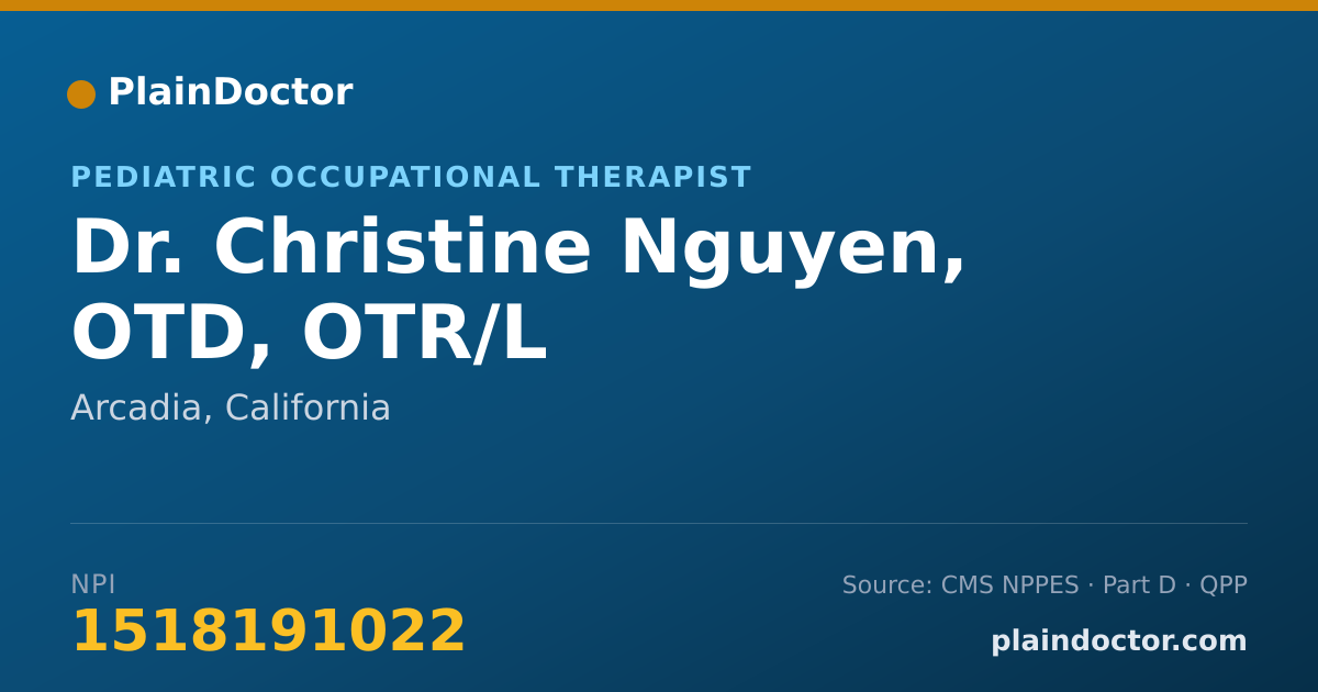 Shareable card for Christine Nguyen, OTD, OTR/L - Pediatric Occupational Therapist, Arcadia, CA