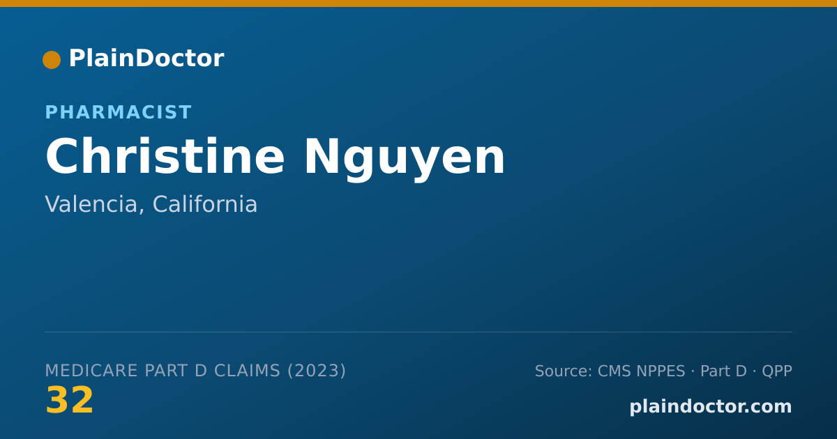 Shareable card for Christine Nguyen - Pharmacist, Valencia, CA