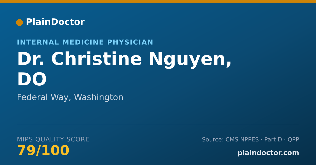 Shareable card for Christine Nguyen, DO - Internal Medicine Physician, Federal Way, WA