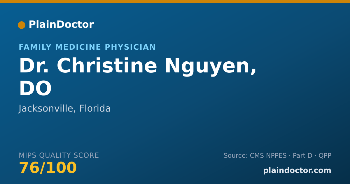 Shareable card for Christine Nguyen, DO - Family Medicine Physician, Jacksonville, FL