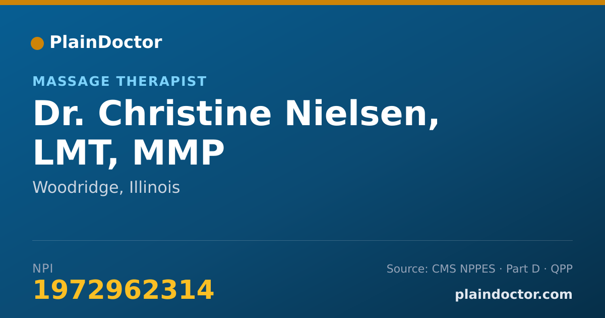 Shareable card for Christine Nielsen, LMT, MMP - Massage Therapist, Woodridge, IL