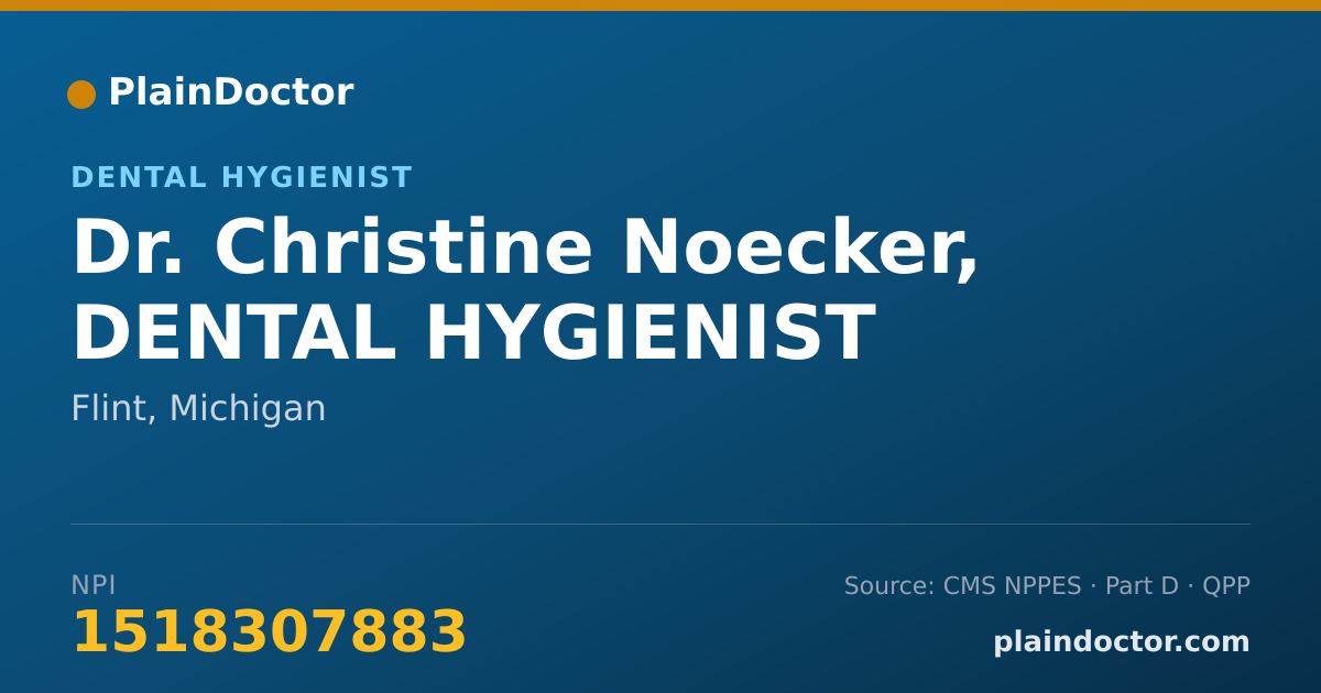Shareable card for Christine Noecker, DENTAL HYGIENIST - Dental Hygienist, Flint, MI